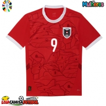 Camisa de Futebol Áustria Marcel Sabitzer #9 Equipamento Principal Mulheres Europeu 2024 Manga Curta